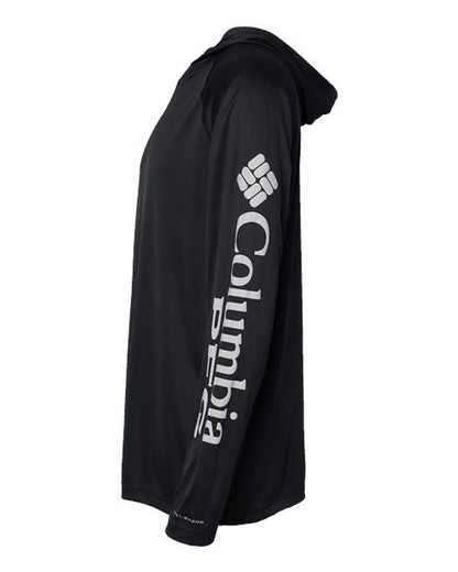Columbia 212482 Men's PFG Terminal Tackle™ Hooded Long Sleeve T-Shirt - Black/ Cool Grey - DirectSide