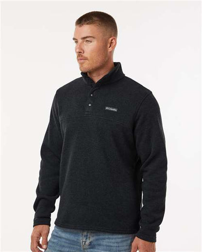 Columbia 209573 Men's Alto Pass™ Fleece Half-Snap Pullover - Black - OnModelSide