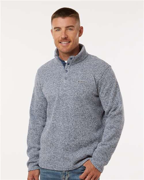Columbia 209573 Men's Alto Pass™ Fleece Half-Snap Pullover - Dark Mountain Heather - OnModelFront