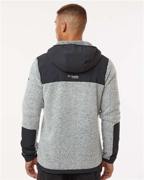 Columbia 209647 Men's Arctic Crest™ Sherpa Full-Zip Jacket - White/ Black - OnModelBack
