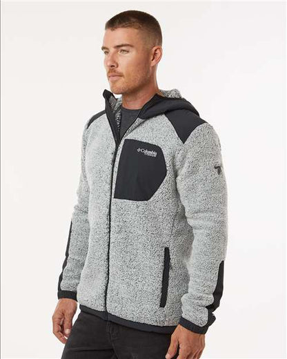 Columbia 209647 Men's Arctic Crest™ Sherpa Full-Zip Jacket - White/ Black - OnModelSide