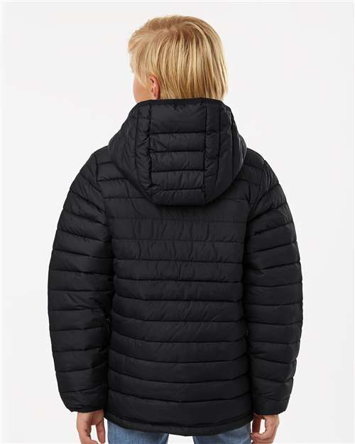 Columbia 209002 Youth Powder Lite™ II Hooded Jacket - Black - OnModelBack