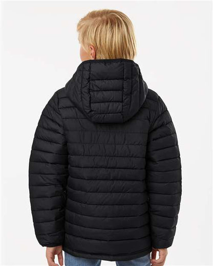 Columbia 209002 Youth Powder Lite™ II Hooded Jacket - Black - OnModelBack