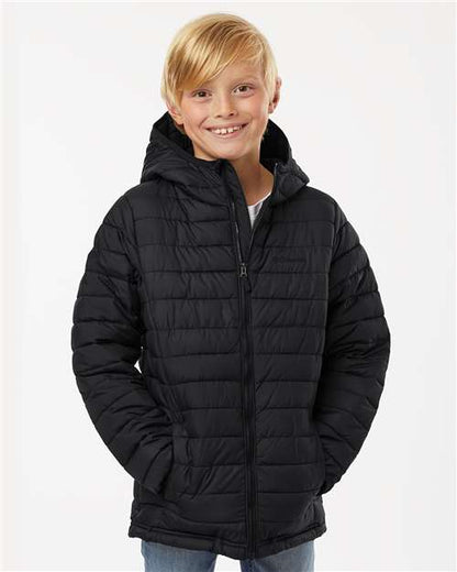 Columbia 209002 Youth Powder Lite™ II Hooded Jacket - Black - OnModelFront