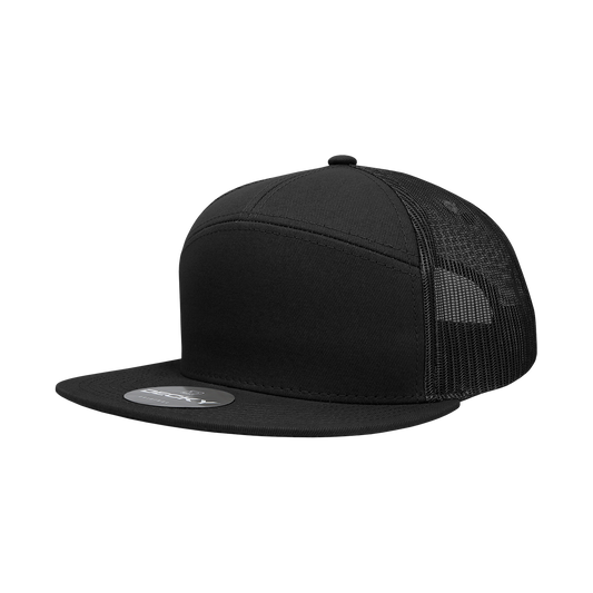 Decky-1133-7 Panel High Profile Structured Cotton Blend Trucker