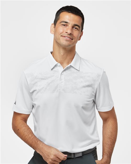 adidas A585 Men's Camo Chest Print Polo - style view
