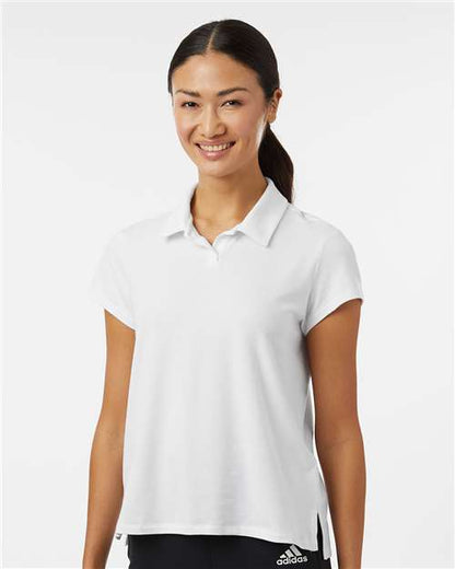 adidas A690 Women's Blended Polo - Solid White - OnModelFront