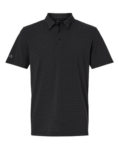 adidas A702 Men's Blended Printed Polo - Black - Front