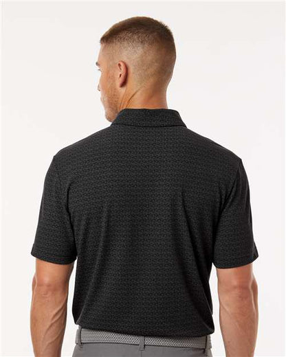 adidas A702 Men's Blended Printed Polo - Black - OnModelBack