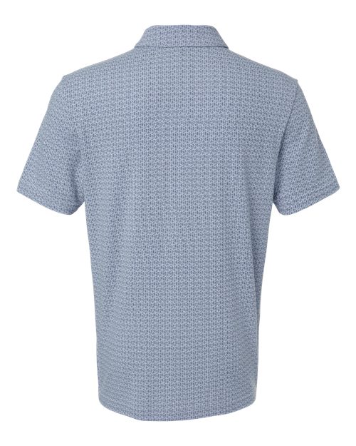 adidas A702 Men's Blended Printed Polo - Blue Dawn Melange - Back
