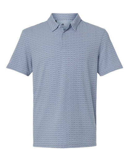 adidas A702 Men's Blended Printed Polo - Blue Dawn Melange - Front