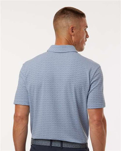 adidas A702 Men's Blended Printed Polo - Blue Dawn Melange - OnModelBack