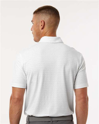 adidas A702 Men's Blended Printed Polo - White - OnModelBack