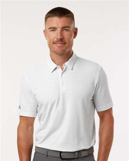 adidas A702 Men's Blended Printed Polo - White - OnModelFront