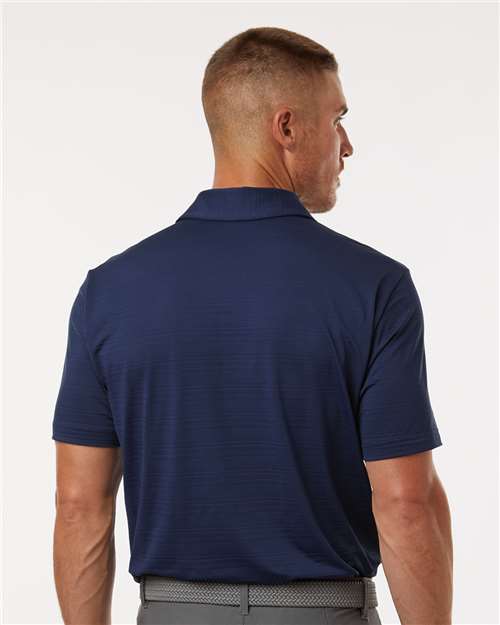 adidas A704 Men's Textured Stripe Polo - Dark Blue - OnModelBack