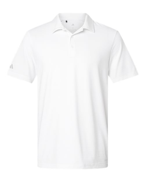 adidas A704 Men's Textured Stripe Polo - White - Front