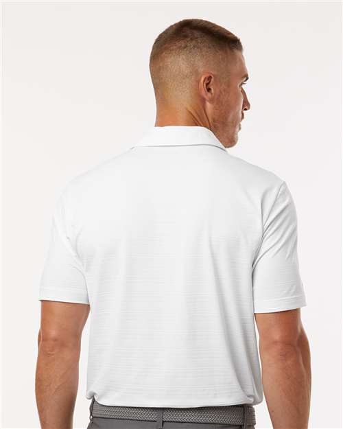 adidas A704 Men's Textured Stripe Polo - White - OnModelBack