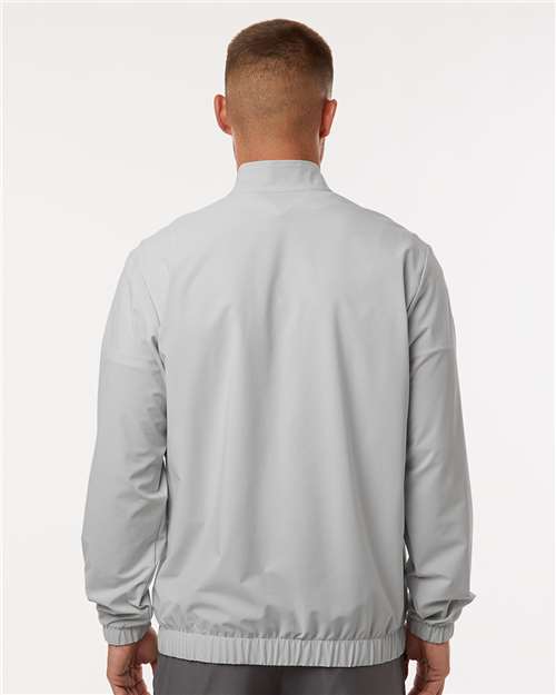 adidas A705 Men's Stretch Woven Half-Zip Pullover - Grey One - OnModelBack