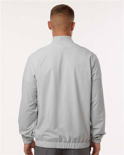 adidas A705 Men's Stretch Woven Half-Zip Pullover - Grey One - OnModelBack