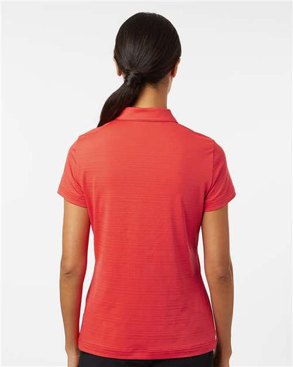 adidas A707 Women's Textured Stripe Polo - Bright Red - OnModelBack