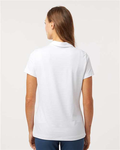adidas A707 Women's Textured Stripe Polo - White - OnModelBack