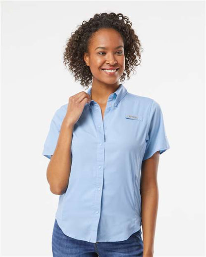 Columbia 212466 Women's PFG Tamiami™ II Short Sleeve Shirt - Sail - OnModelFront