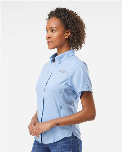 Columbia 212466 Women's PFG Tamiami™ II Short Sleeve Shirt - Sail - OnModelSide