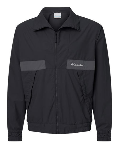 Columbia 212106 Men's Spire Valley™ Windbreaker - Black/ Shark - Front