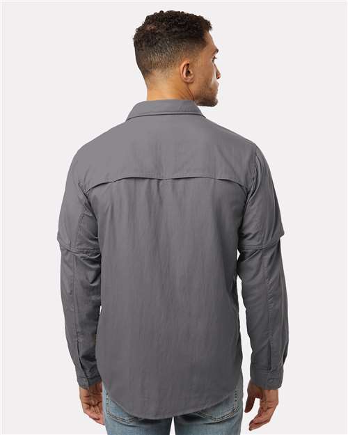 Columbia 212332 Men's Skien Valley™ Pocket Shirt - City Grey - OnModelBack