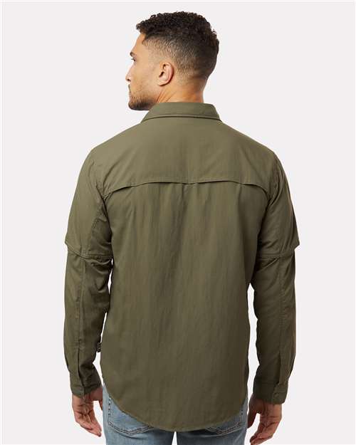 Columbia 212332 Men's Skien Valley™ Pocket Shirt - Stone Green - OnModelBack