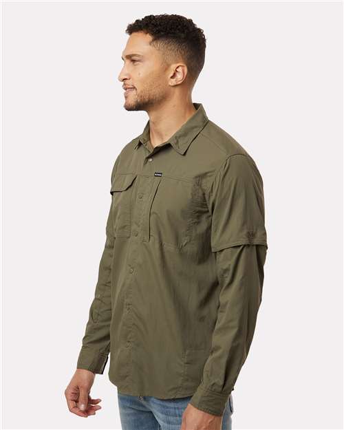 Columbia 212332 Men's Skien Valley™ Pocket Shirt - Stone Green - OnModelSide