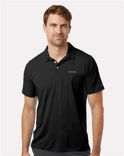 Columbia 211856 Men's Tech Trail™ Utility Polo - Black - OnModelFront