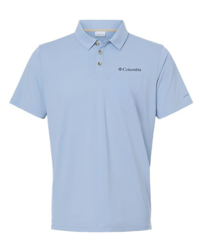 Columbia 211856 Men's Tech Trail™ Utility Polo - Ripple Blue - Front