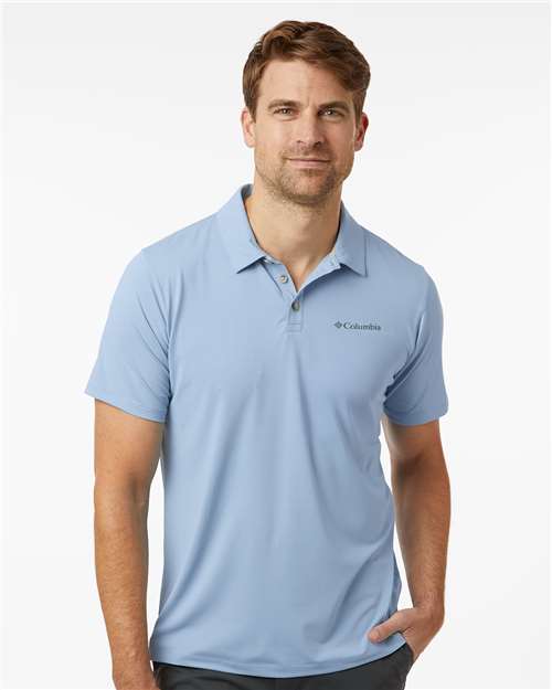 Columbia 211856 Men's Tech Trail™ Utility Polo - Ripple Blue - OnModelFront