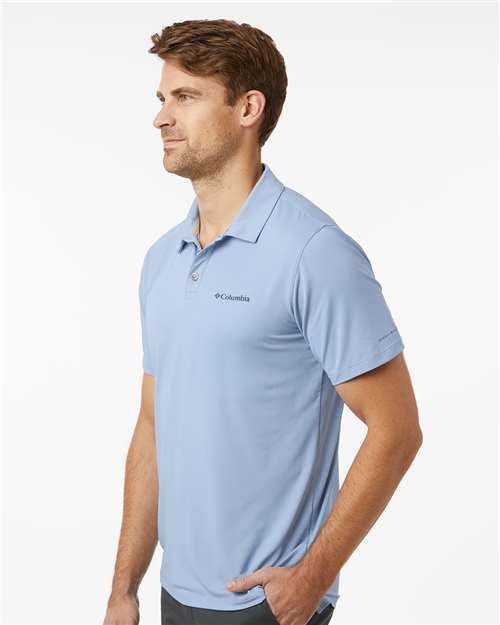 Columbia 211856 Men's Tech Trail™ Utility Polo - Ripple Blue - OnModelSide