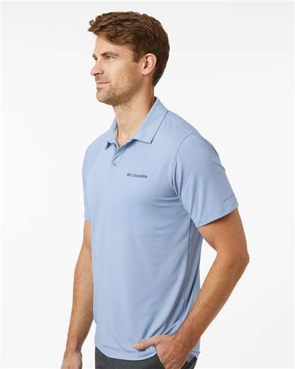 Columbia 211856 Men's Tech Trail™ Utility Polo - Ripple Blue - OnModelSide