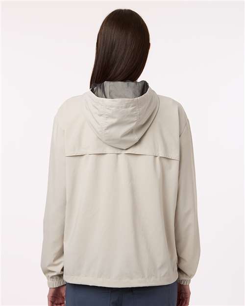Columbia 212428 Women's Skien Valley™ Hooded Lightweight Jacket - Dark Stone - OnModelBack