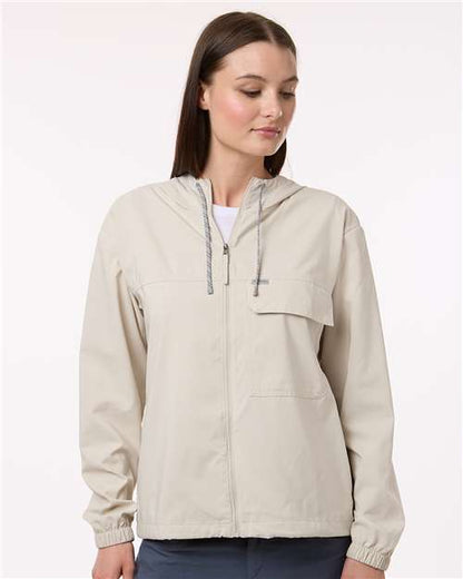 Columbia 212428 Women's Skien Valley™ Hooded Lightweight Jacket - Dark Stone - OnModelFront