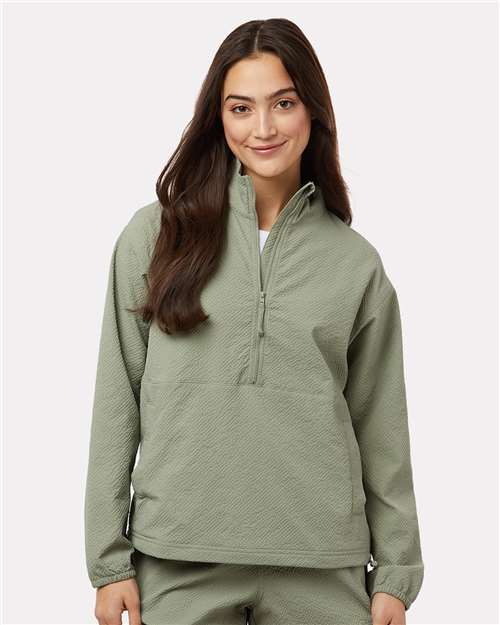 Columbia 211893 Women's Sucker for Summer™ Half-Zip Pullover - Safari - OnModelFront