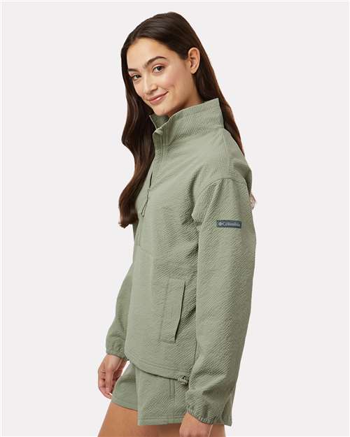 Columbia 211893 Women's Sucker for Summer™ Half-Zip Pullover - Safari - OnModelSide