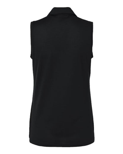 adidas A1005 Women's Ottoman Sleeveless Polo - Black - Back