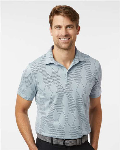 adidas A2008 Men's Ultimate365 Textured Polo - Wonder Blue - OnModelFront