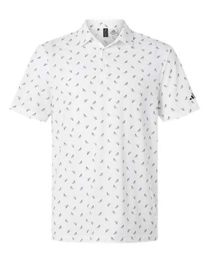 adidas A2012 Men's Ultimate365 Mesh Print Polo - White/ Black - Front