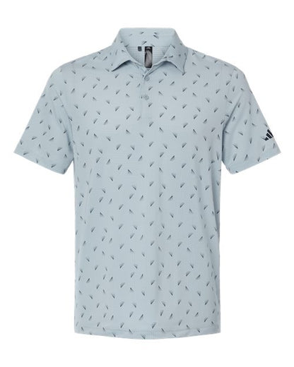 adidas A2012 Men's Ultimate365 Mesh Print Polo - Wonder Blue/ Collegiate Navy - Front
