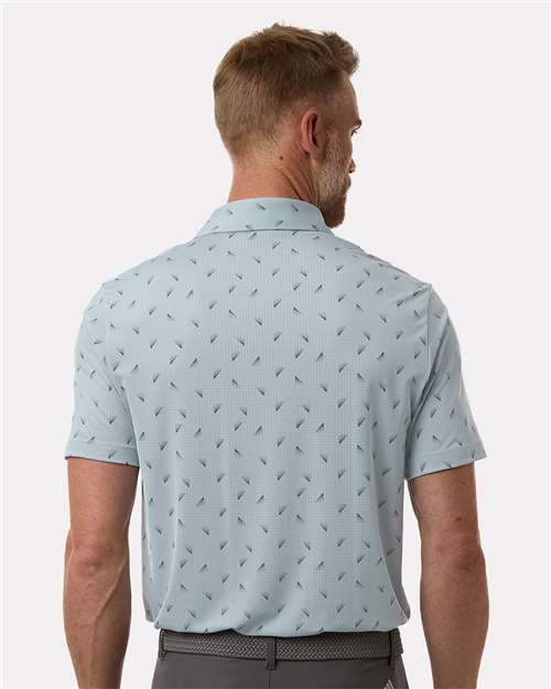 adidas A2012 Men's Ultimate365 Mesh Print Polo - Wonder Blue/ Collegiate Navy - OnModelBack