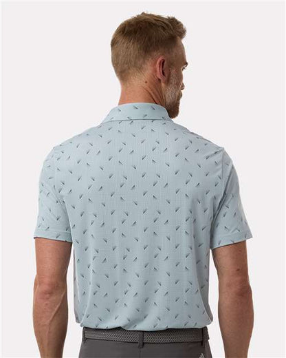 adidas A2012 Men's Ultimate365 Mesh Print Polo - Wonder Blue/ Collegiate Navy - OnModelBack