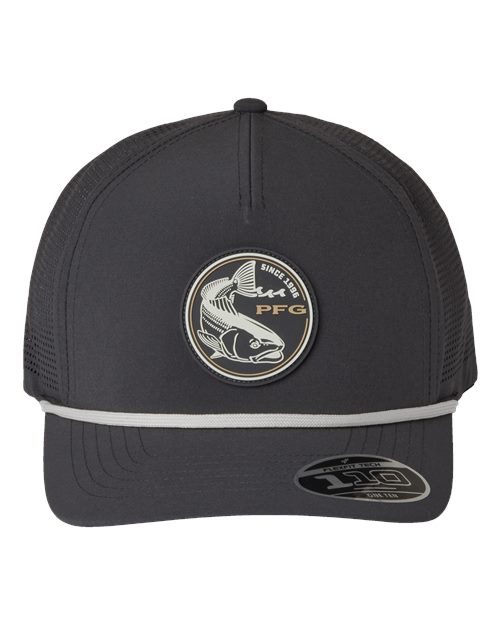 Columbia 212134 Tidal Pursuit™ 3D Stretch Snapback Cap - Shark/ Fish Circle Red Fish - Front