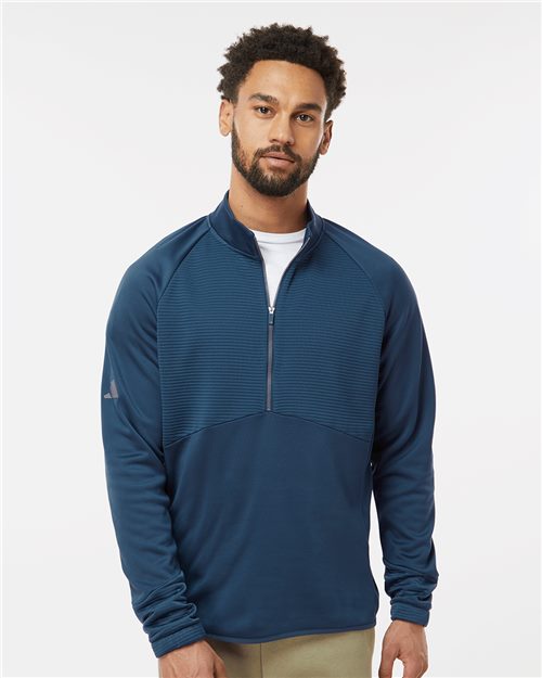 adidas A587 Men's Performance Quarter-Zip Pullover - style view