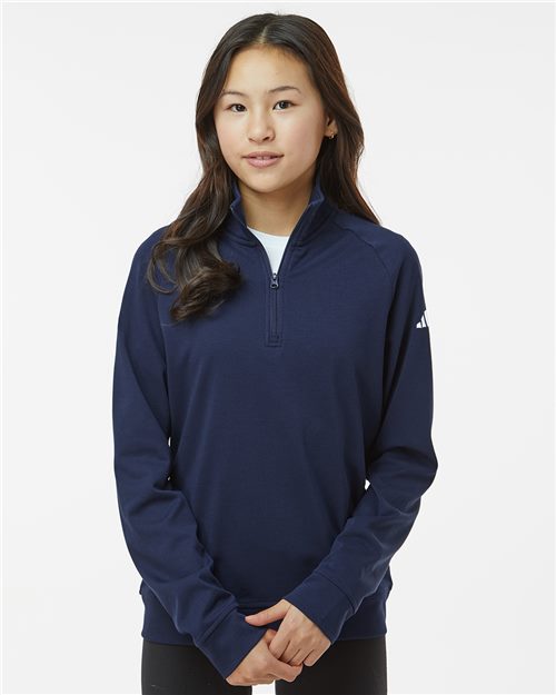 adidas A4001 Youth Performance Quarter-Zip Pullover - style view