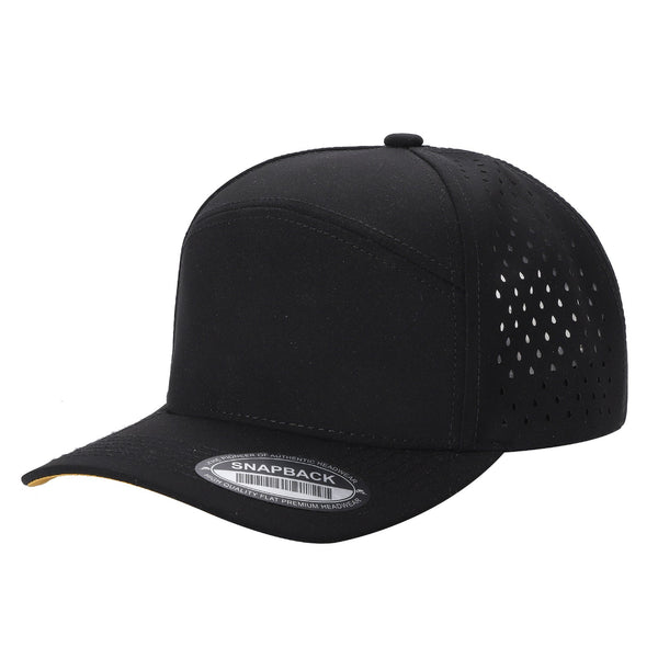 Premium 6WP - 6 Panel Laser Vented Hat - Black